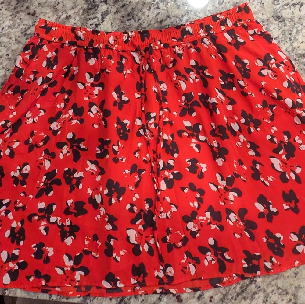 Banana Republic Red Floral Mini Skirt